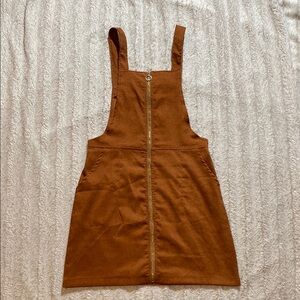 Brown corderoy zip up Dress